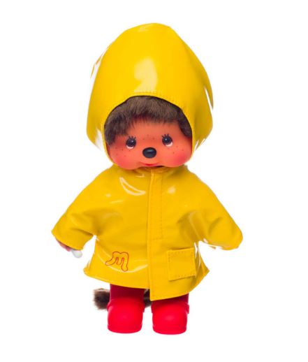 Monchhichi Boy In A Raincoat With Red Rain Boots Plush 221172