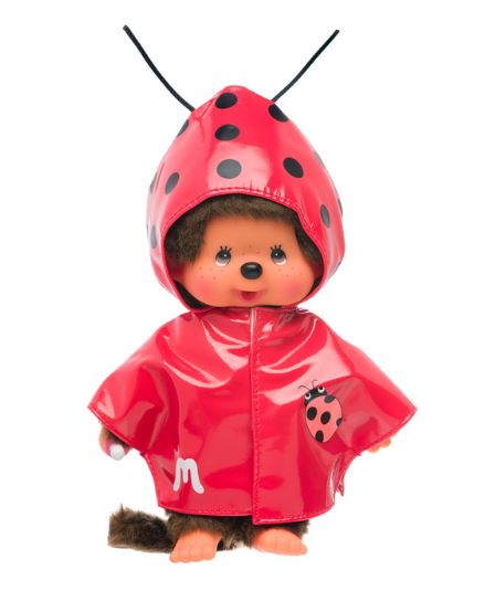 Monchhichi Boy in Ladybug Raincoat 8 inch Plush 254385