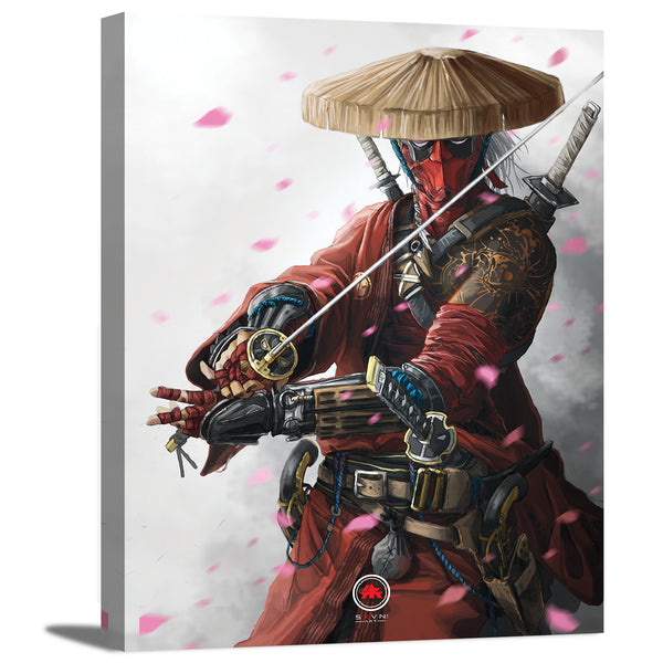 Samurai Warrior with Katana Canvas Wall Art